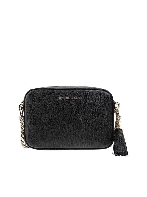 michael kors schwarze tasche mit reißverschlüssen zier crossbody kordel henkel|Designer.